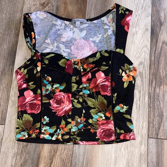 Floral crop top with padding - Picture 4 of 5